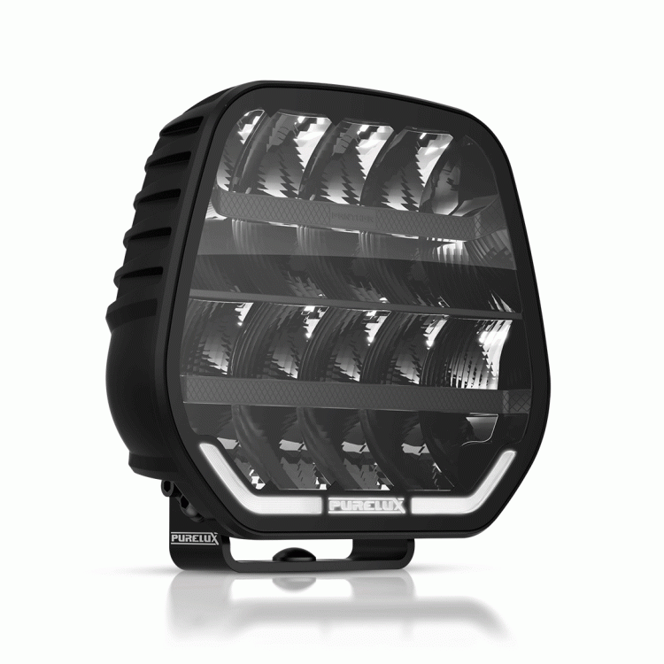 Purelux Panther 9 zestaw 3 lamp drogowych LED 210W z lampą ostrzegawczą R65