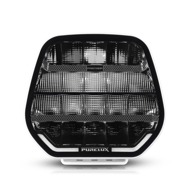 Lampa drogowa LED Purelux Panther 9 White 210W Ref.25 z lampą ostrzegawczą R65