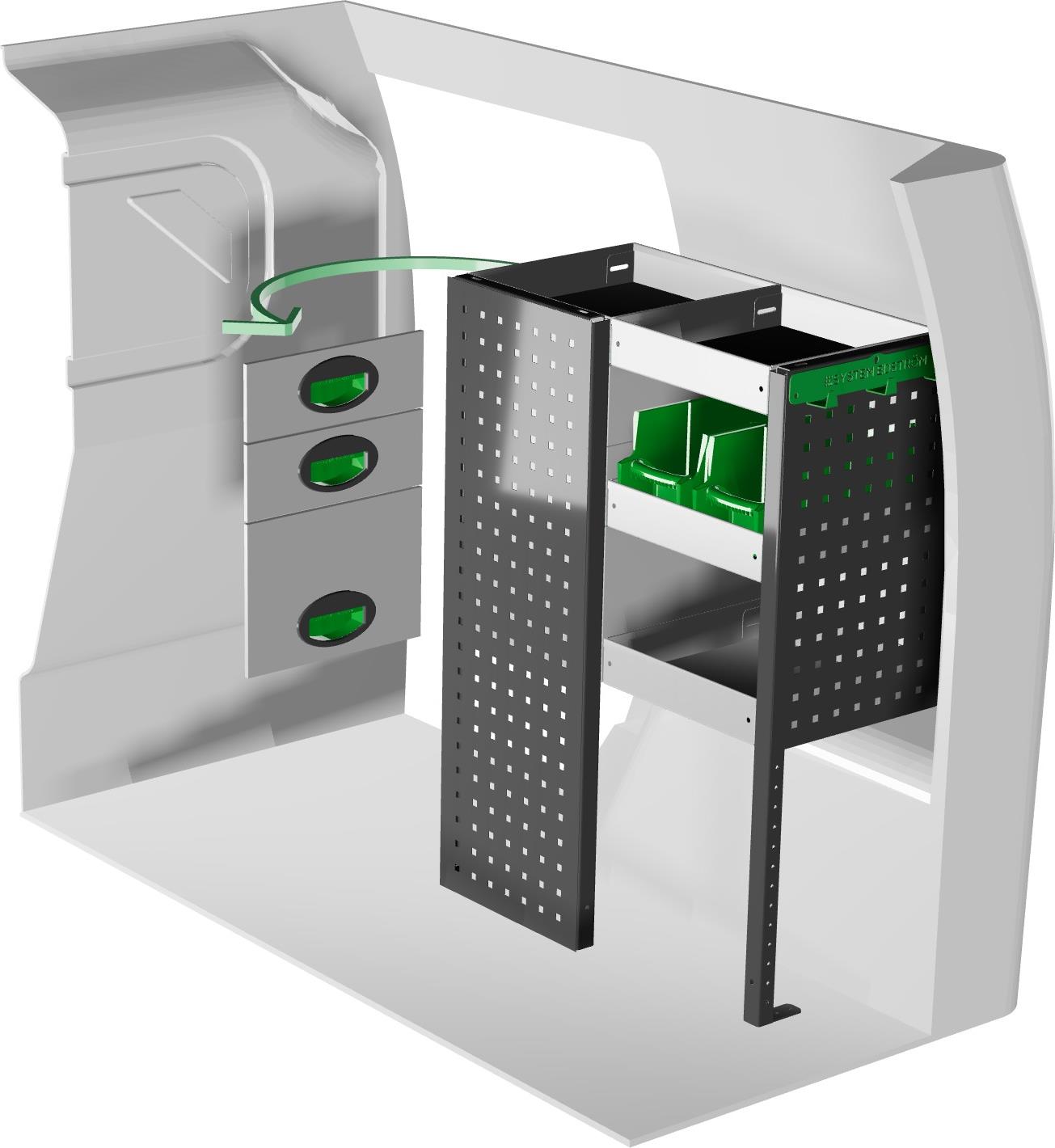 Prawa zabudowa serwisowa System Edström F40321 do Fiata Fiorino