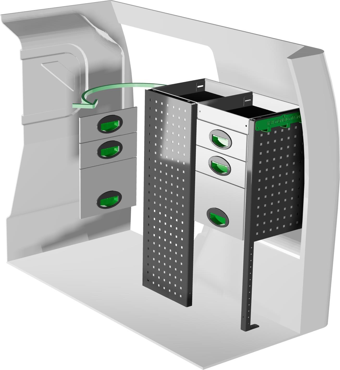 Prawa zabudowa serwisowa System Edström F40325 do Fiata Fiorino
