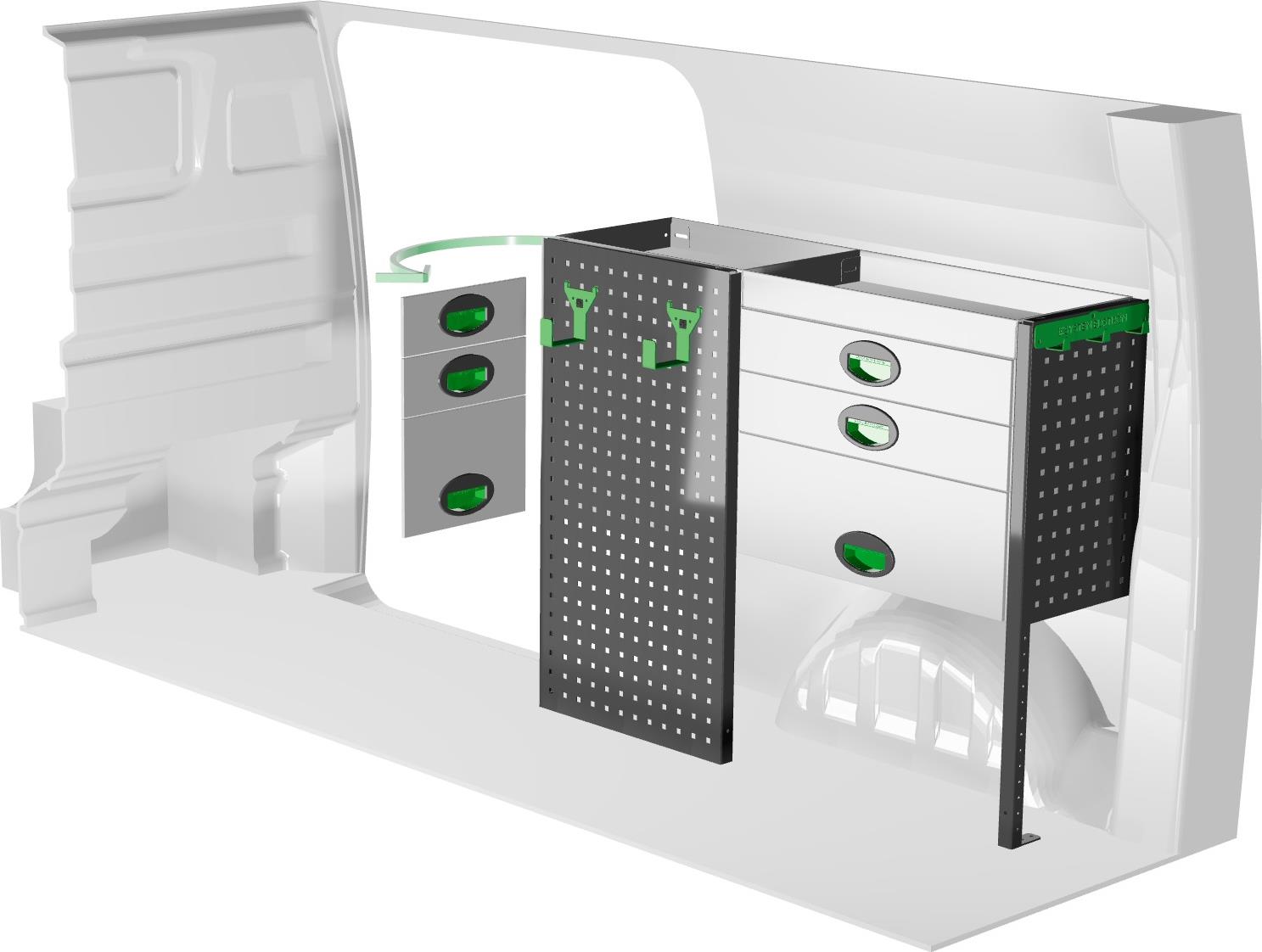 Zabudowa serwisowa System Edström F42125 Right do Citroen Jumpy L2 - grafika
