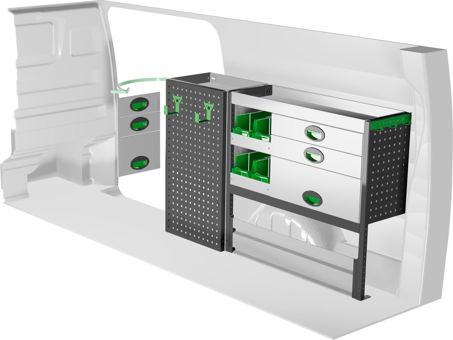 System Edström F42145 prawa – zabudowa serwisowa do Citroen Jumpy L2 od 2016