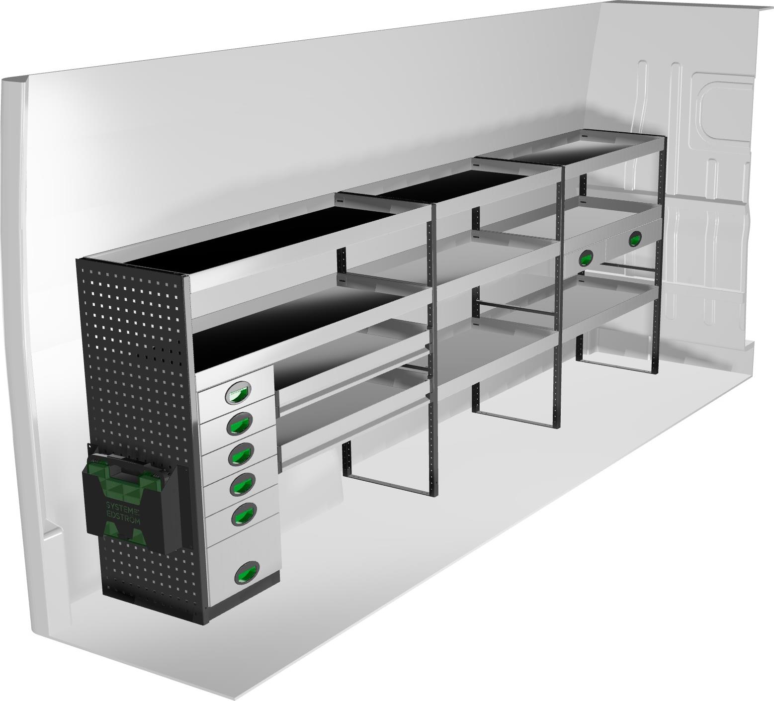 Lewa zabudowa samochodu dostawczego F45082 System Edström