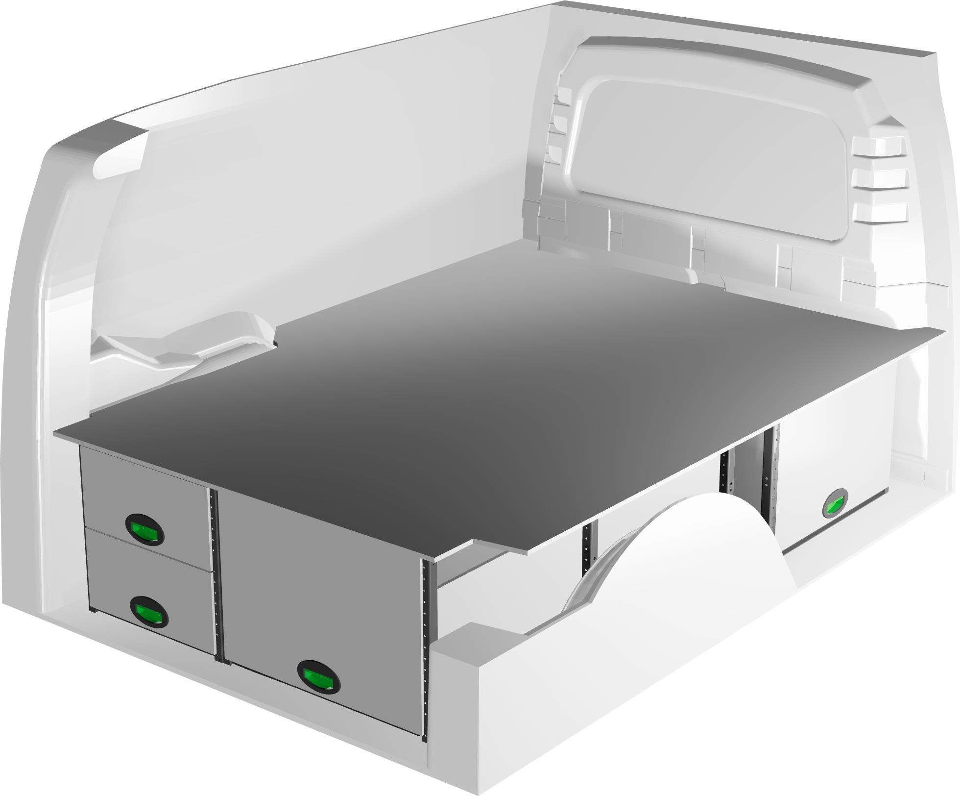Podniesiona podłoga System Edström F42238 do Ford Connect L2 24- i Volkswagen Caddy 5 L2 21-