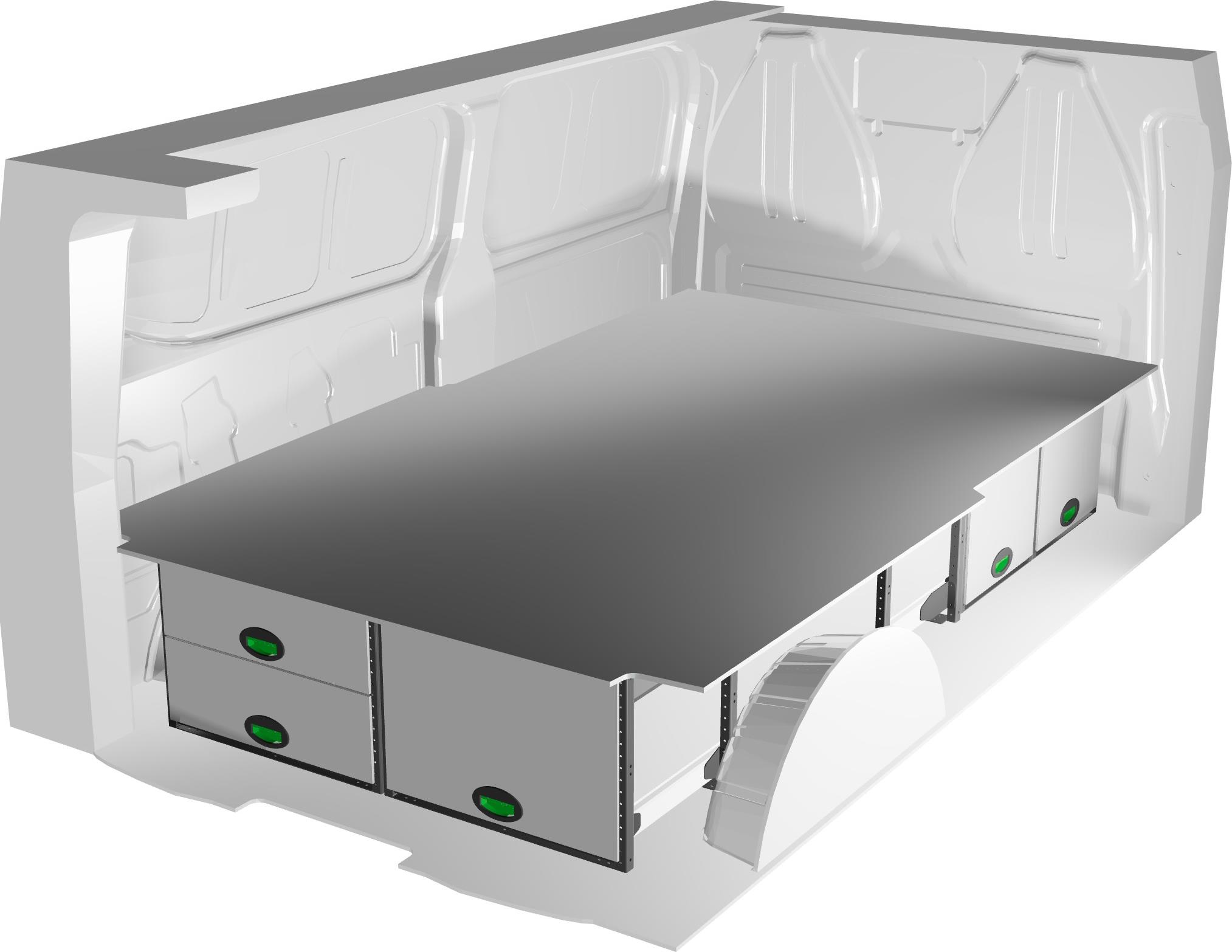 Podniesiona podłoga System Edström F49335 do Ford Custom L2 23- i Volkswagen T7 L2
