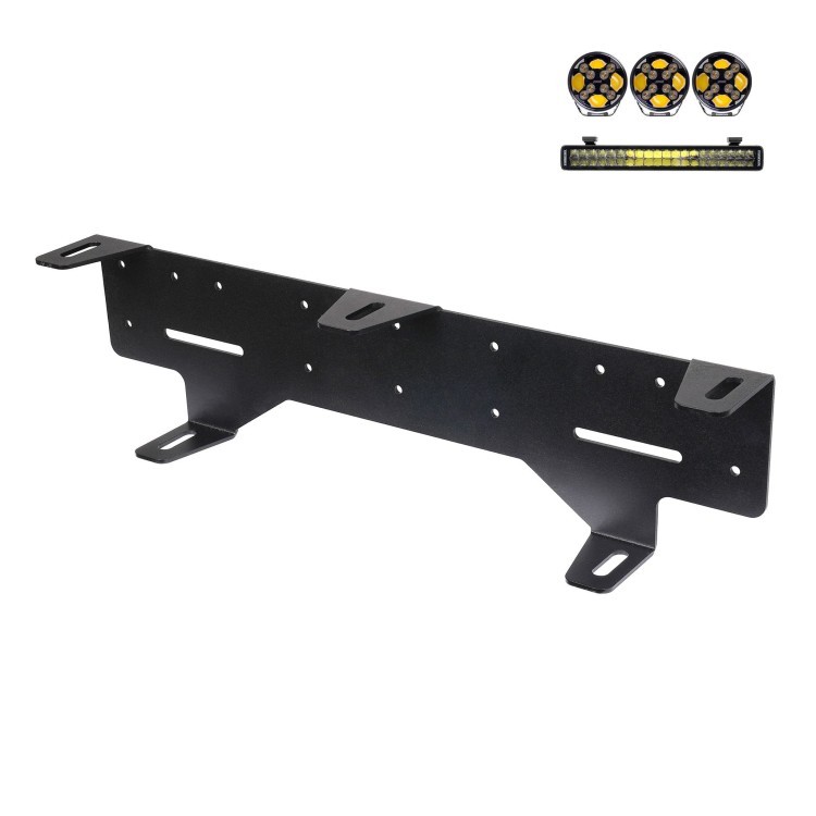 Purelux WRC uchwyt mocowania 3 lampy okrągłe + LED bar (3 mm blacha)